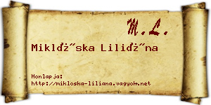 Miklóska Liliána névjegykártya